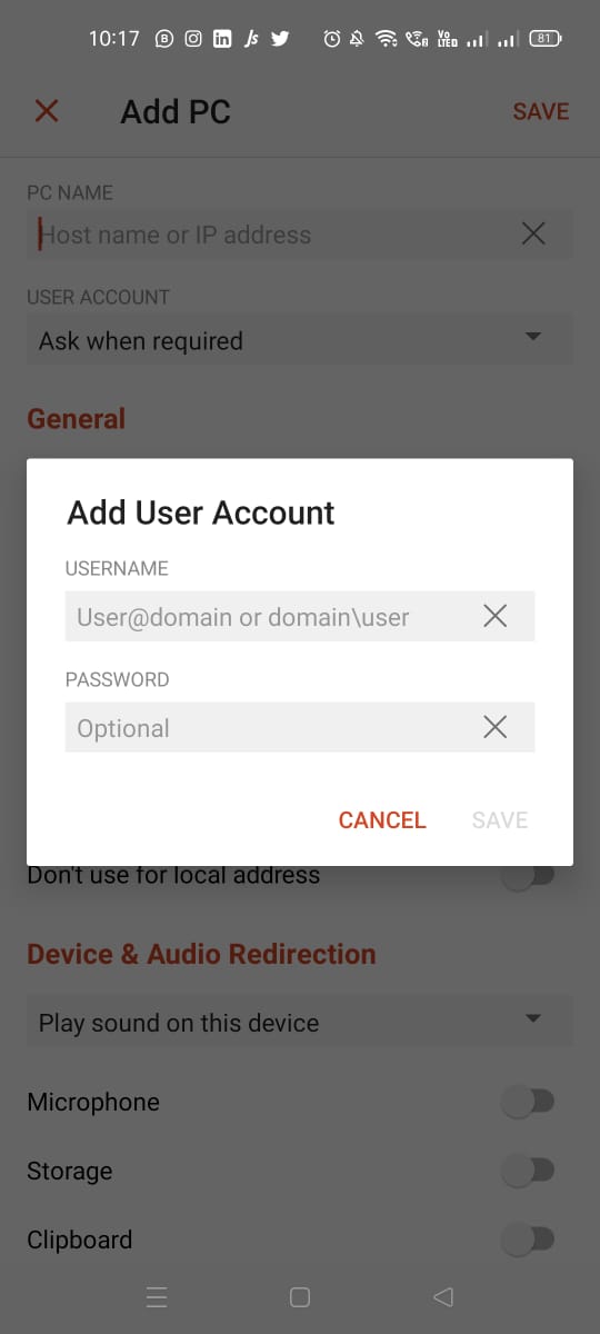 RDP Add User Account