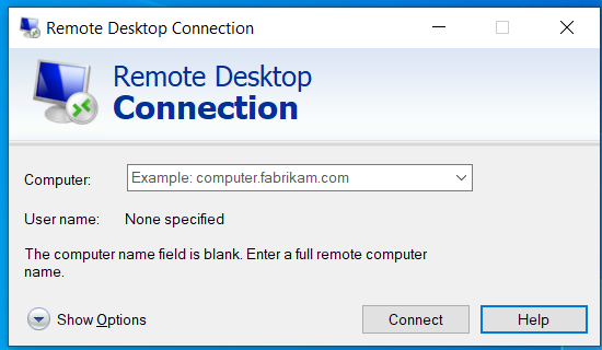 Remote desktop connection