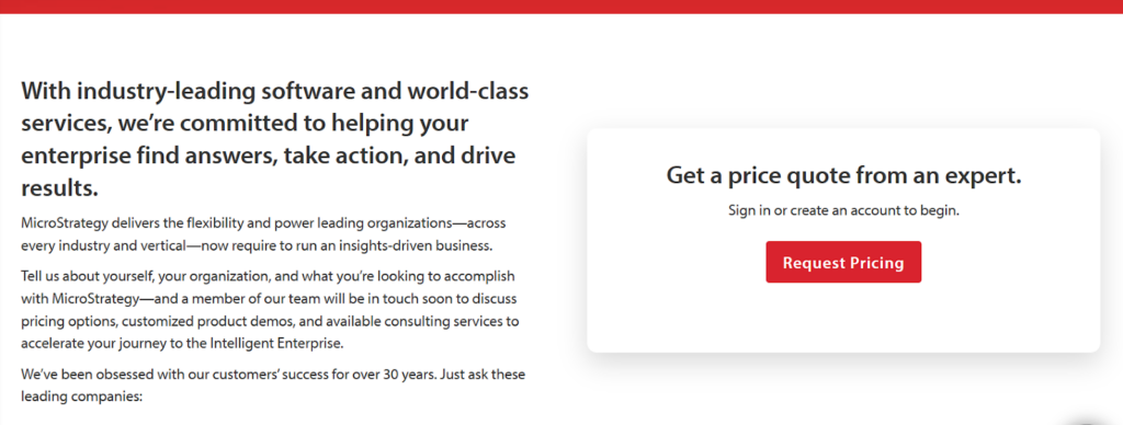 MicroStrategy Pricing and Plans