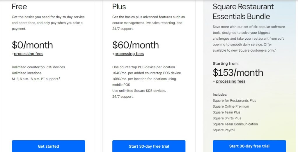 Square Pricing and Plans