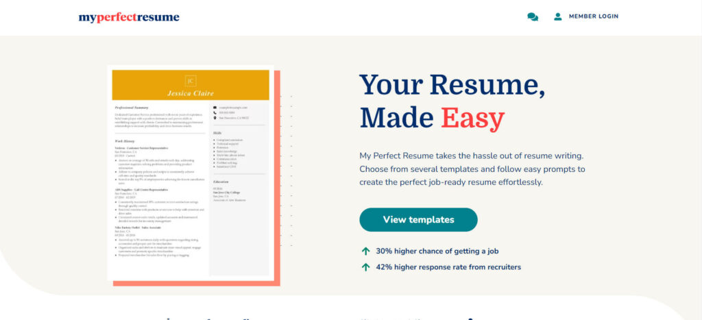 MyPerfectResume best ai tools for resume