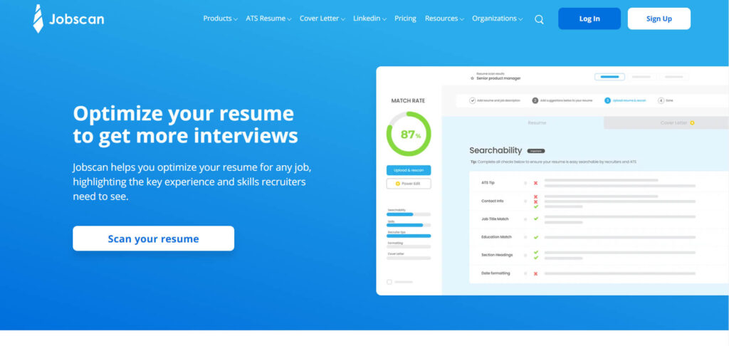 jobscan Best AI Tools For Job Seekers